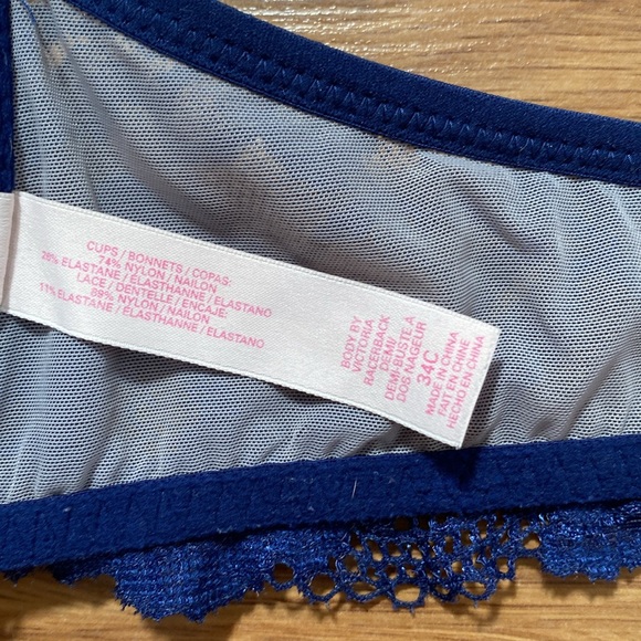 ❤️ Victoria’s Secret Body By Victoria Racerback Demi Lace Bra 34C - Picture 7 of 8